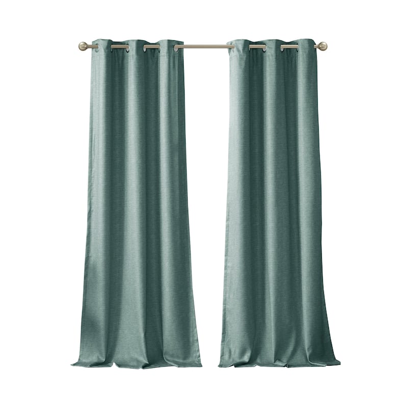 SunSmart Leighton Tonal Printed Faux Silk Total Blackout Curtain Panel Pair