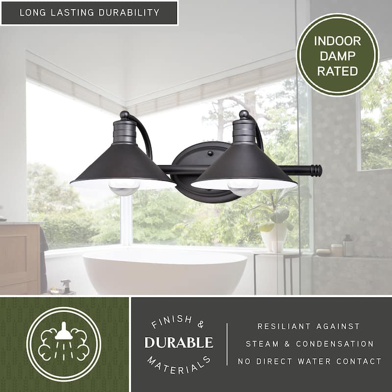 Akron 2 Light Farmhouse Barn Bathroom Vanity Fixture