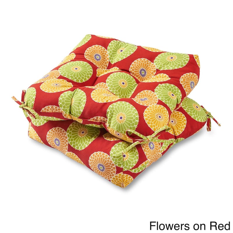 Floral 20-inch Outdoor Chair Cushion (Set of 2)