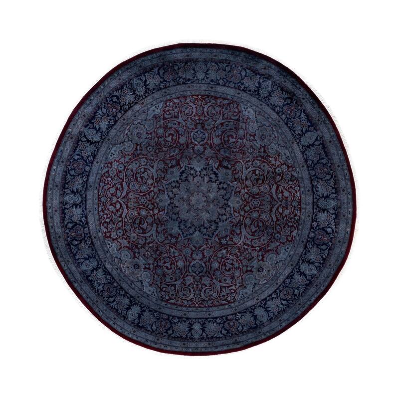 Overdyed One-of-a-Kind Hand-Knotted Area Rug - Red - 8' 1" x 8' 1"