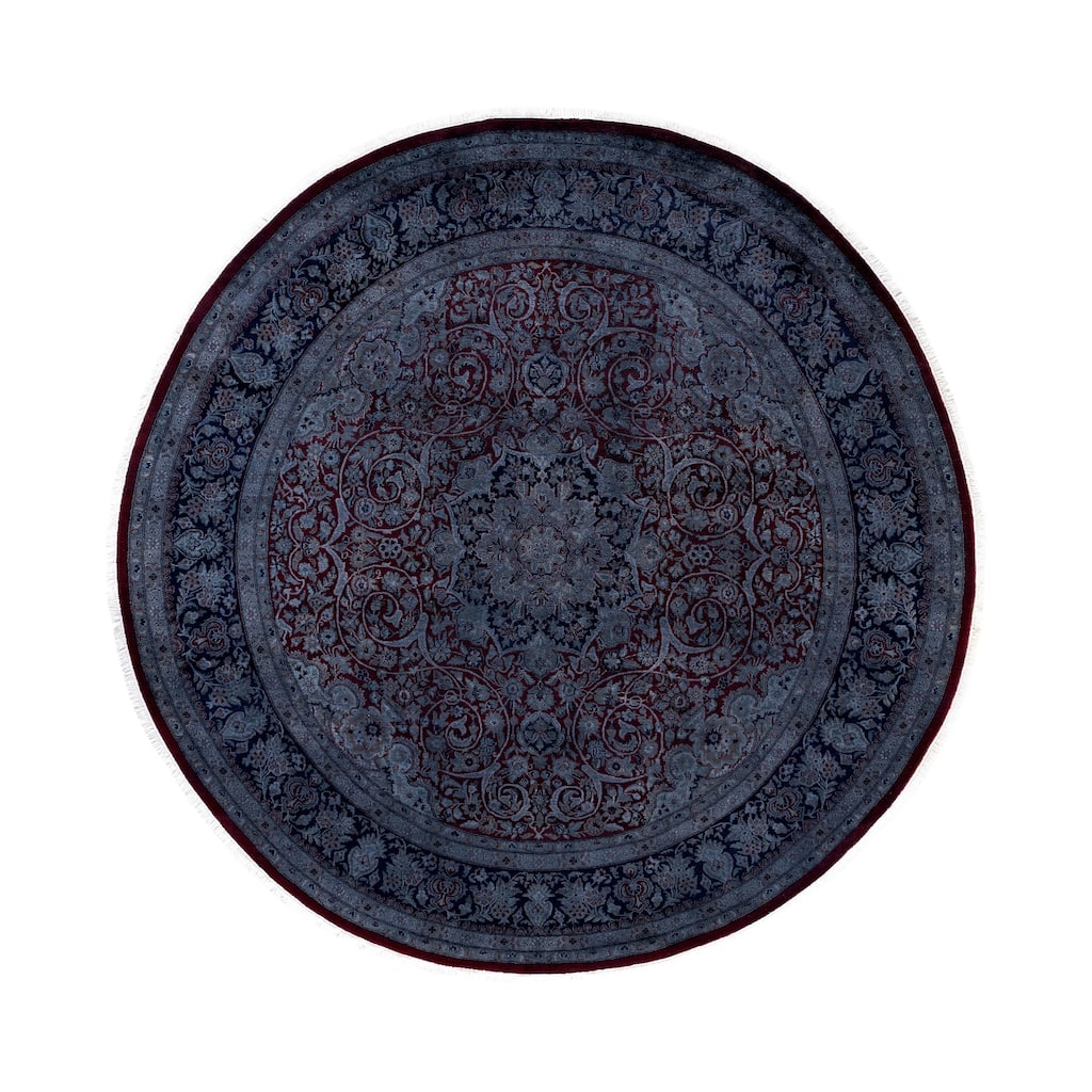 Overdyed One-of-a-Kind Hand-Knotted Area Rug - Red - 8' 1" x 8' 1"