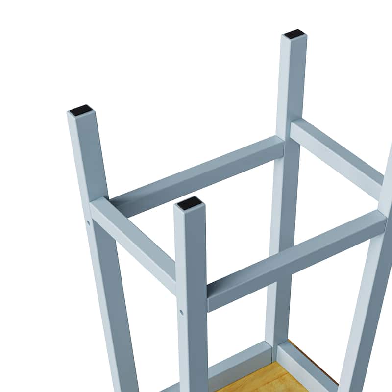 Roomfitters Kitchen Island Cart with 2 Bar Stools and Power Outlet