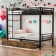 preview thumbnail 2 of 9, Metal Bunk Bed With drawers, Twin, Black