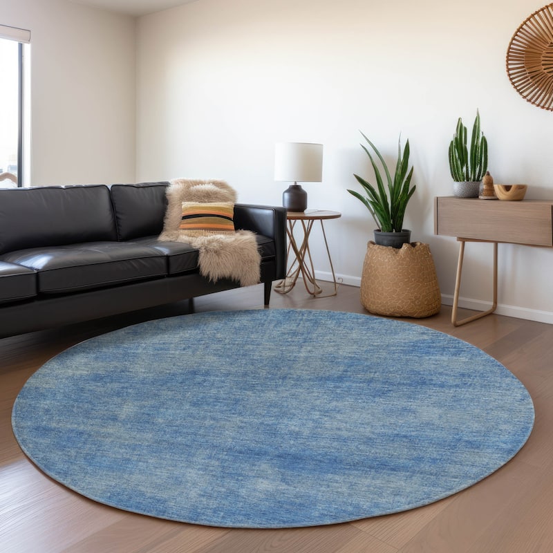Premium Washable Super Soft Solid Ombre Mayfield Rug - Blue - 8' x 8'
