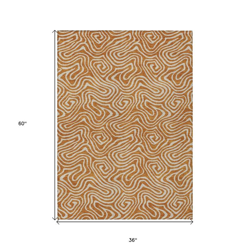 HomeRoots Abstract Transitional Rectangle Outdoor Rug