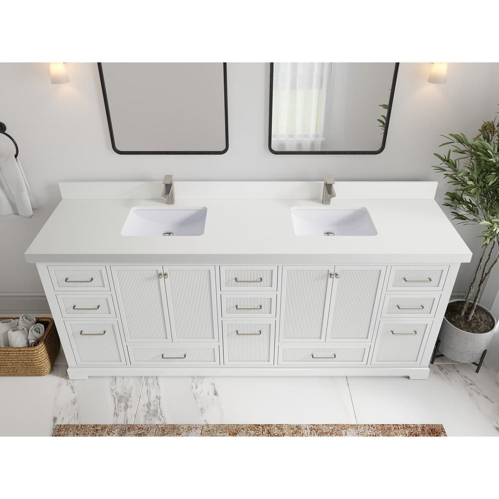 Willow Collections 84 in. W x 22 in. D Alys Double Bowl Sink Bathroom Vanity with Countertop