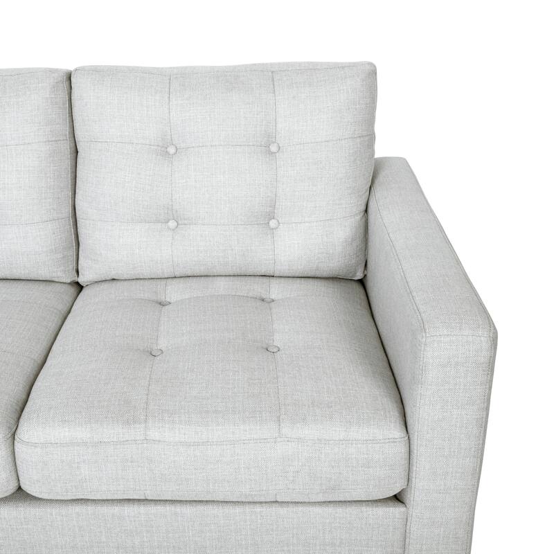 Contemporary Tufted 3-Seater Sofa with Square Arms