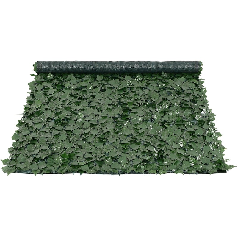 Green Silk Ivy Privacy Fence, PE Backed and UV-Resistant Decor