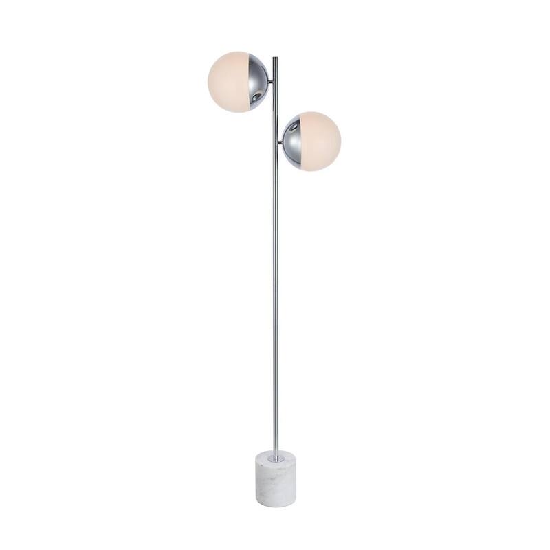 2-Light Floor Lamp with Frosted White Glass