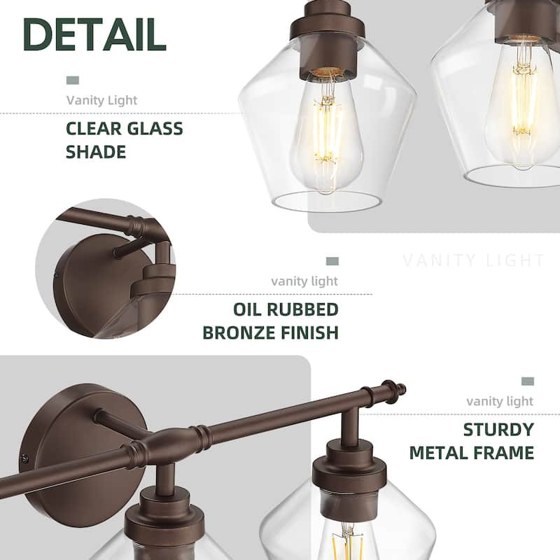 3/4-Light Modern Bathroom Vanity Light