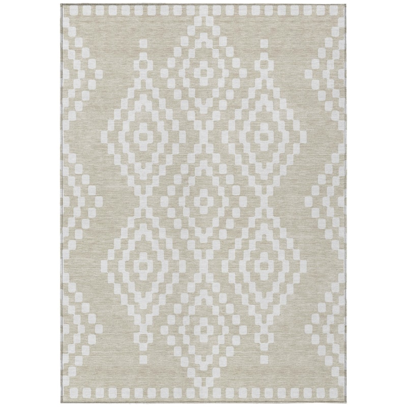 HomeRoots Geometric Transitional Rectangle Outdoor Rug