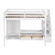 preview thumbnail 13 of 12, Multi-Functional Full Size Loft Bed Frame with Wardrobe, Low Storage Table and Storage Staircase, Health & Safe, White