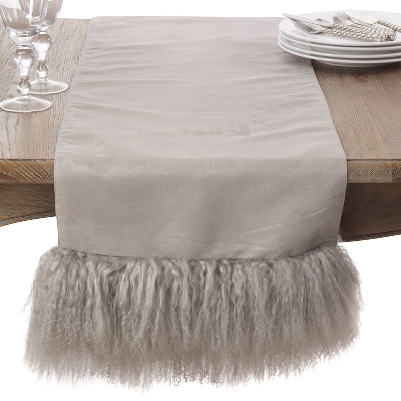 Mongolian Lamb Fur Table Runner