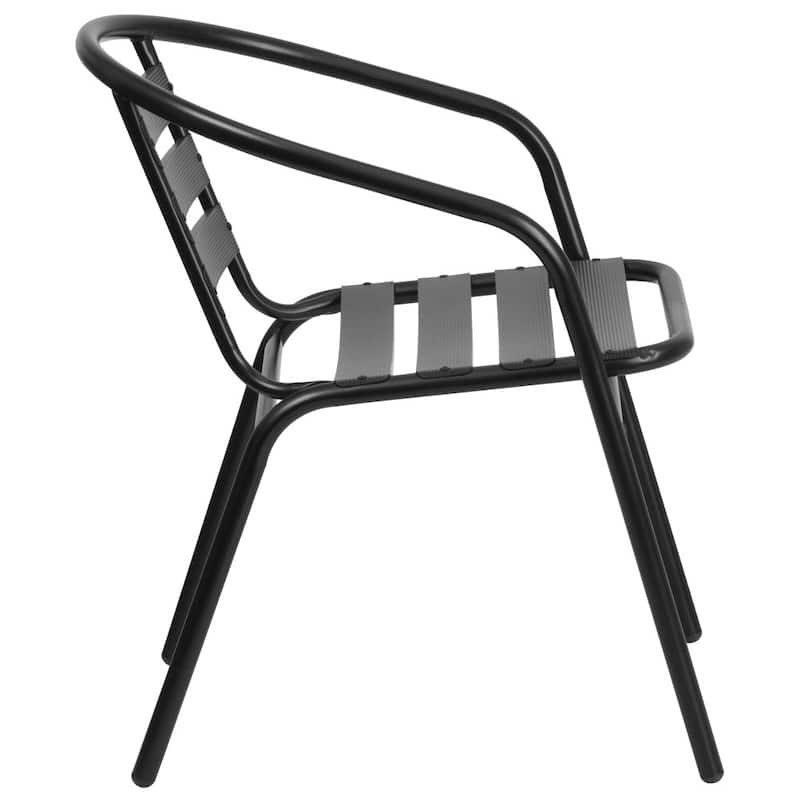 Metal Restaurant Stack Chair with Aluminum Slats