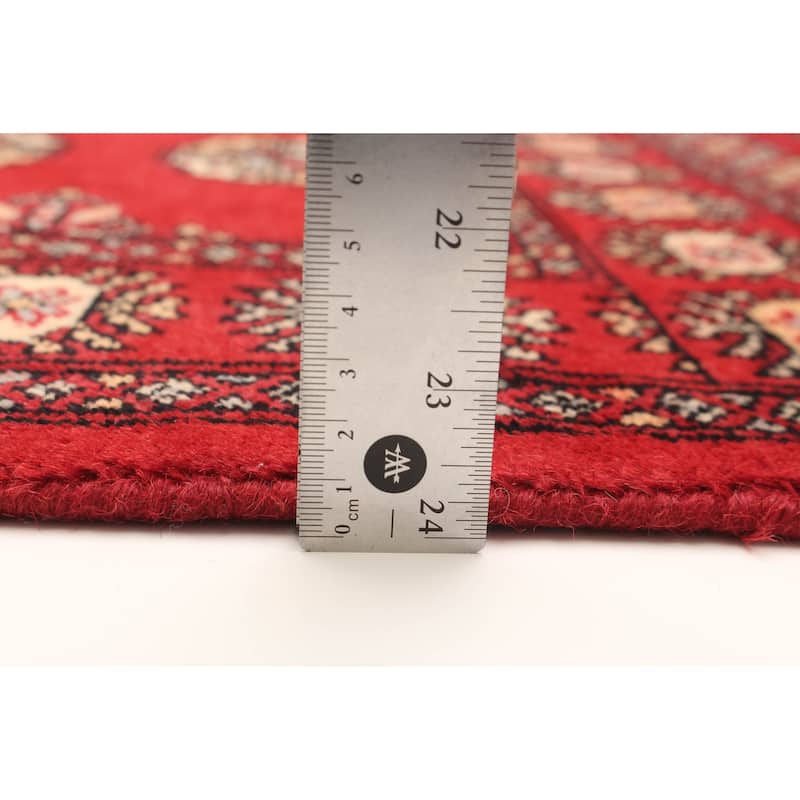 ECARPETGALLERY Hand-knotted Finest Peshawar Bokhara Red Wool Rug - 2'7 x 3'8