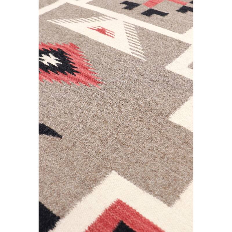 Pasargad Home Tuscany Reversible Wool Mocha Area Rug - 4'10'' X 7' 0''