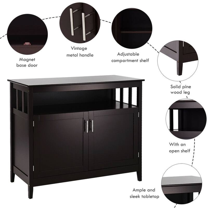 Costway Modern Kitchen Storage 36" Height Cabinet Buffet Server Table - See Details