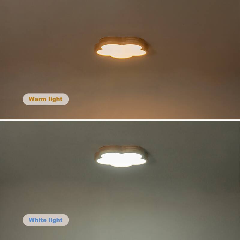 Integrated LED 5CCT Farmhouse Flush Mount Ceiling Light, 5 Color Temperature Selectable