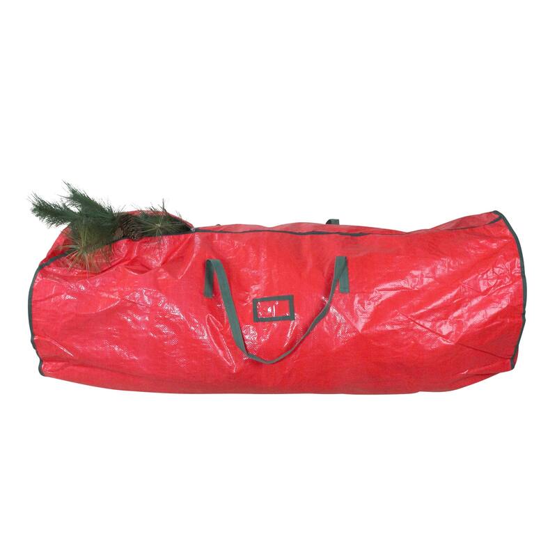 53" red and green storage bag for 7.5' artificial christmas trees