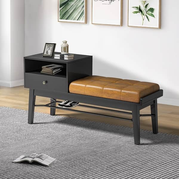 Dankmar Multifunctional Leather Bench with Storage Space by HULALA HOME