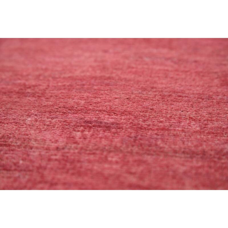Modern Pink Gabbeh Oriental Area Rug Handmade Wool Carpet - 6'4" x 9'3"