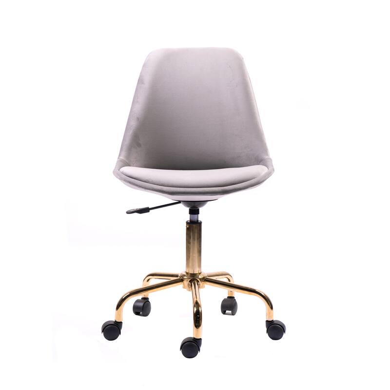 Porthos Home Ally Velvet Office Chair Gold Chrome Legs Gaslift Seat