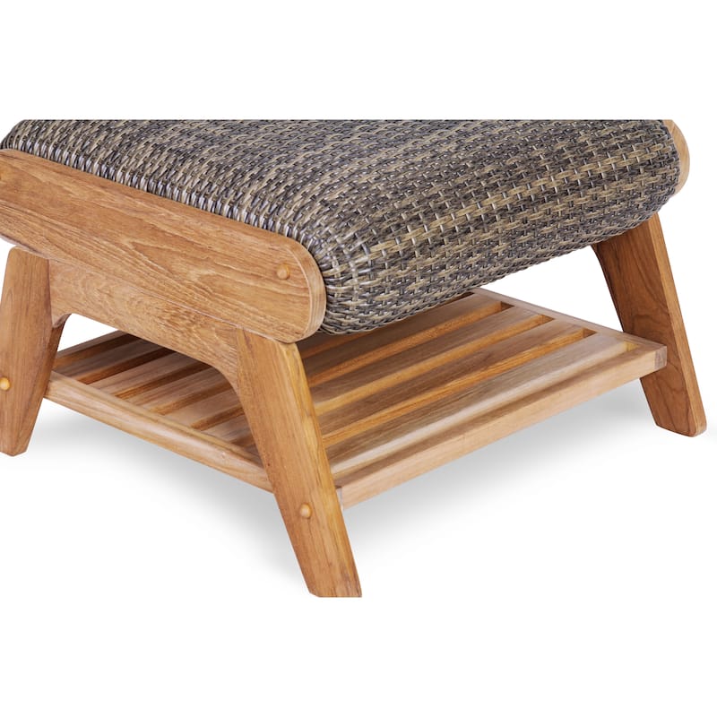 Cambridge Casual Auburn Upholstered Teak Outdoor Ottoman