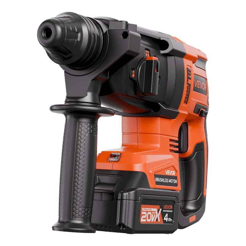 Cordless Rotary Hammer Drill 20V with 4.0Ah Battery and 4 Modes SDS-Plus 2.8J Impact for Concrete - 13” x 8.7” x 4.3”