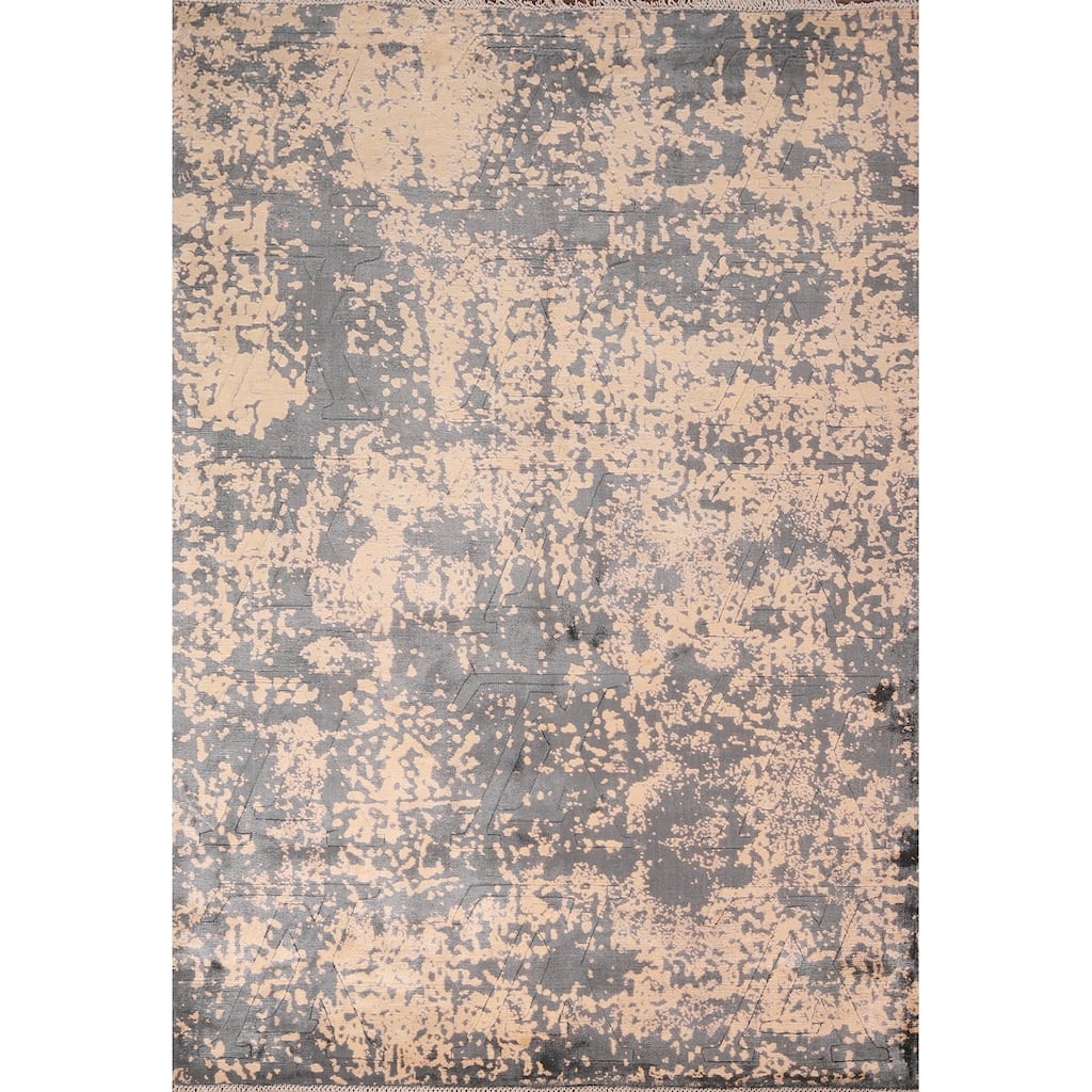 Contemporary Abstract Accent Rug Hand-Knotted Wool Carpet - 4'3" X 6'2"