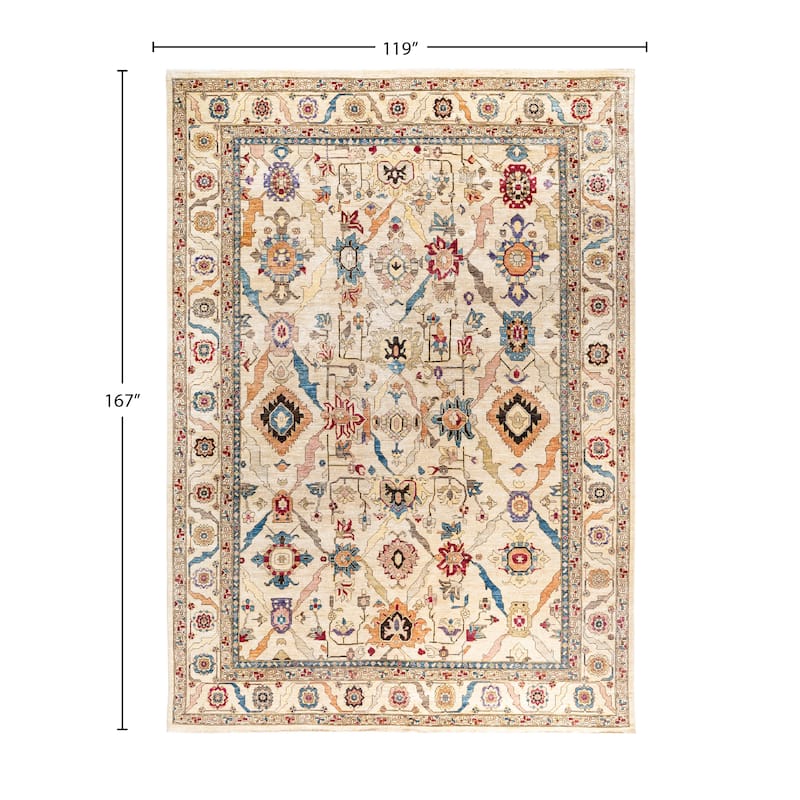 Serapi One-of-a-Kind Hand-Knotted Area Rug - Ivory - 9' 11" x 13' 11"