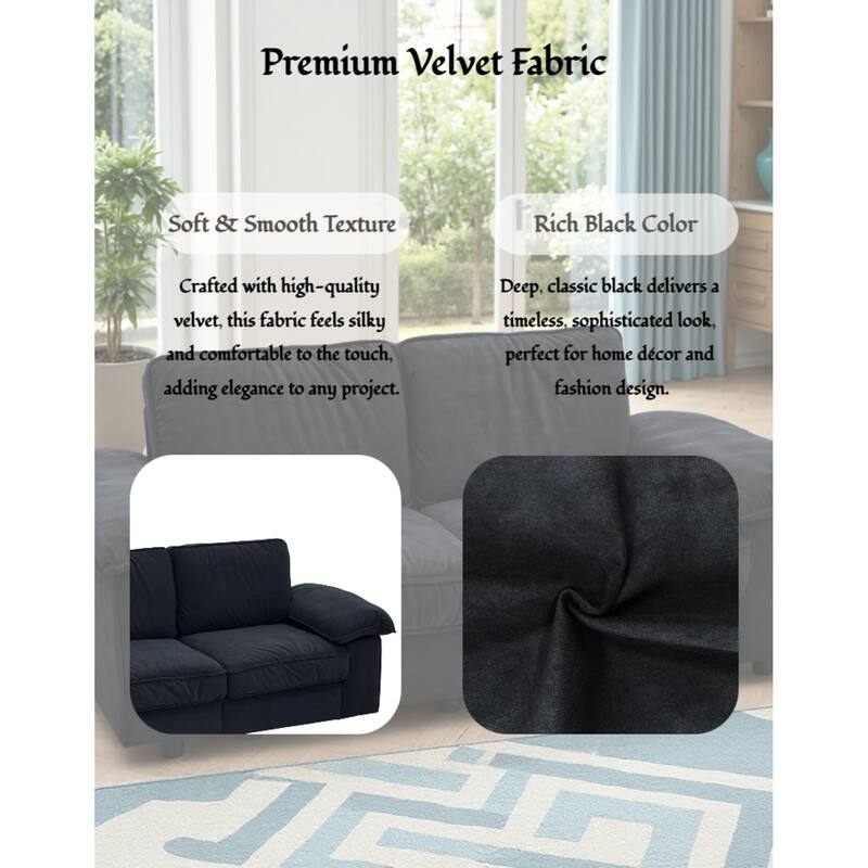 Roomfitters Modern Overstuffed Upholstered Sofa with Hidden Storage and Padded Arms, Comfy Loveseat for Small Space