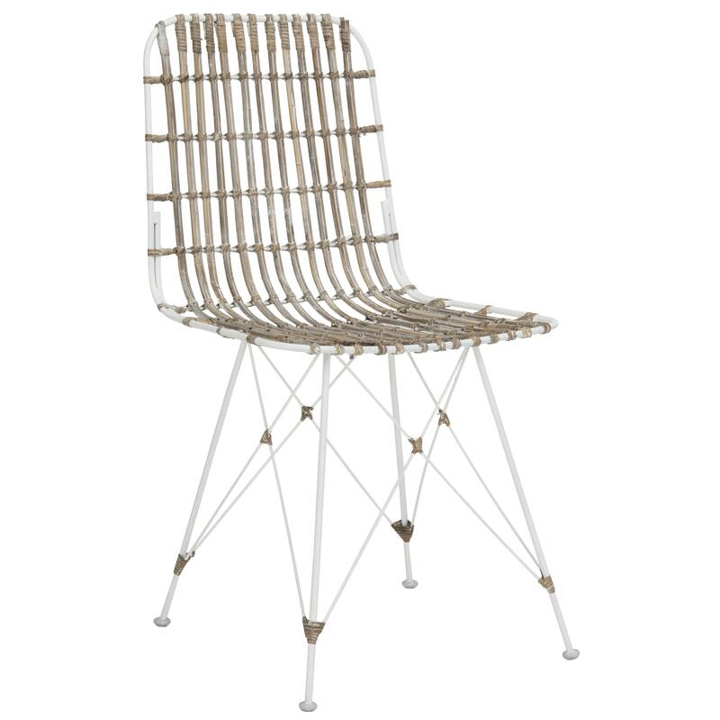 SAFAVIEH Innocenta Wicker Croco Brown Dining Chair (Set of 2) - 18.1" x 19.7" x 33.7" - 18Wx20Dx34H