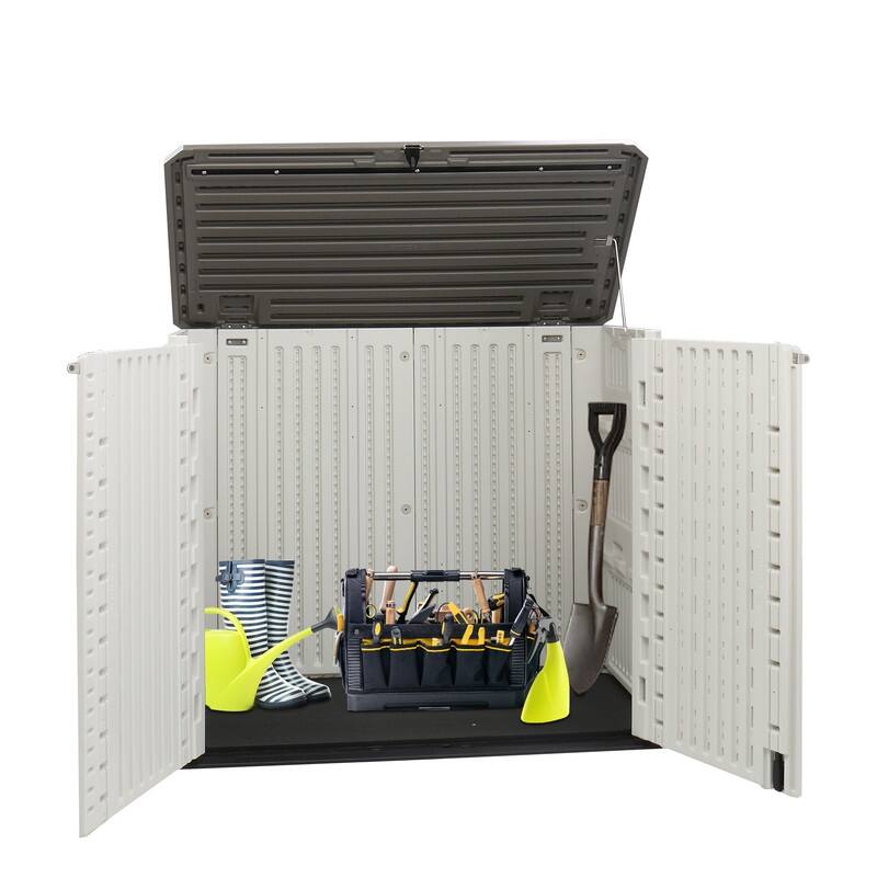 250 Gallons White HDPE Courtyard Storage Box - N/A - White