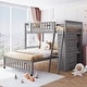 preview thumbnail 3 of 19, Wooden Twin Over Full L-Shaped Bunk Bed Wheels