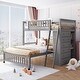 preview thumbnail 1 of 6, Wooden Twin over Full Bunk Bed Guardrail Kids' Beds with Six Drawers and Wheels Grey