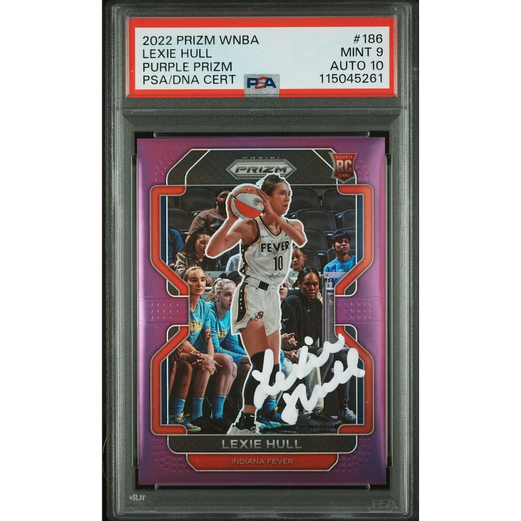 Lexie Hull 2022 Panini Prizm WNBA Purple Signed Basketball Rookie Card #186 Graded PSA 9 Auto 10 40/99 115045261 - 8' x 11'
