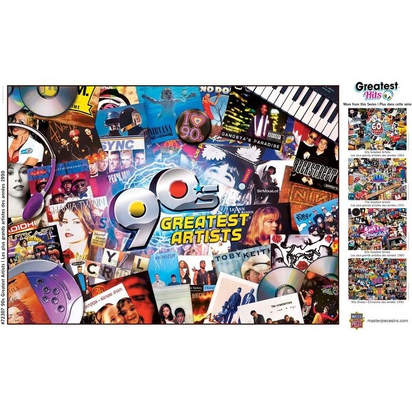 Greatest 90's Artists 1000 Pc Jigsaw Puzzle Fun for Adults & Kids