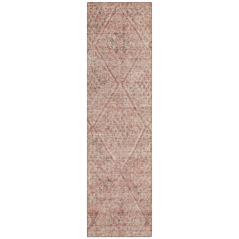 Machine Washable Indoor/ Outdoor Moroccan Boho Chantille Rug