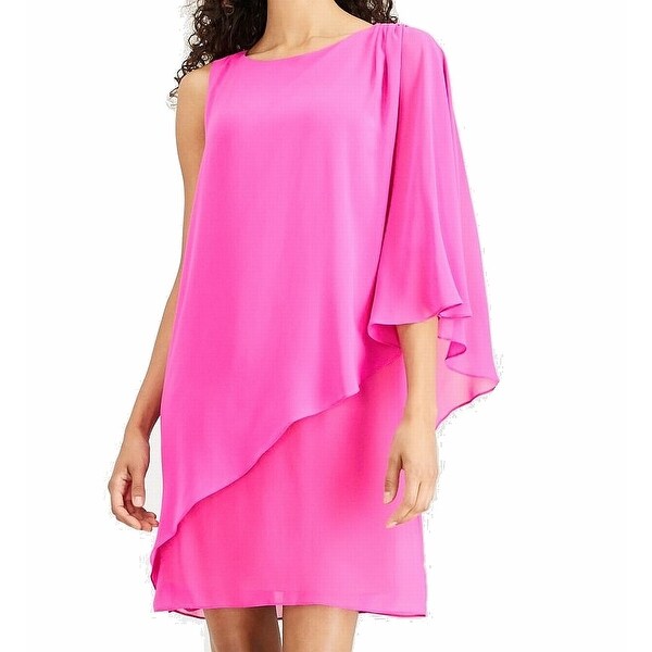 one shoulder keyhole dress