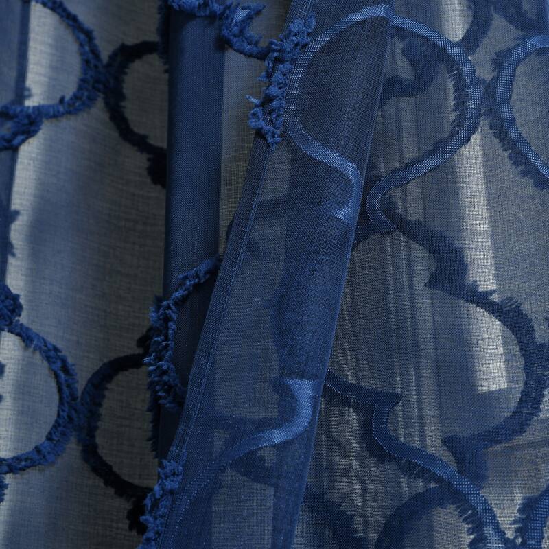 Lush Decor Avon Trellis Grommet Sheer Window Curtain Panel Pair