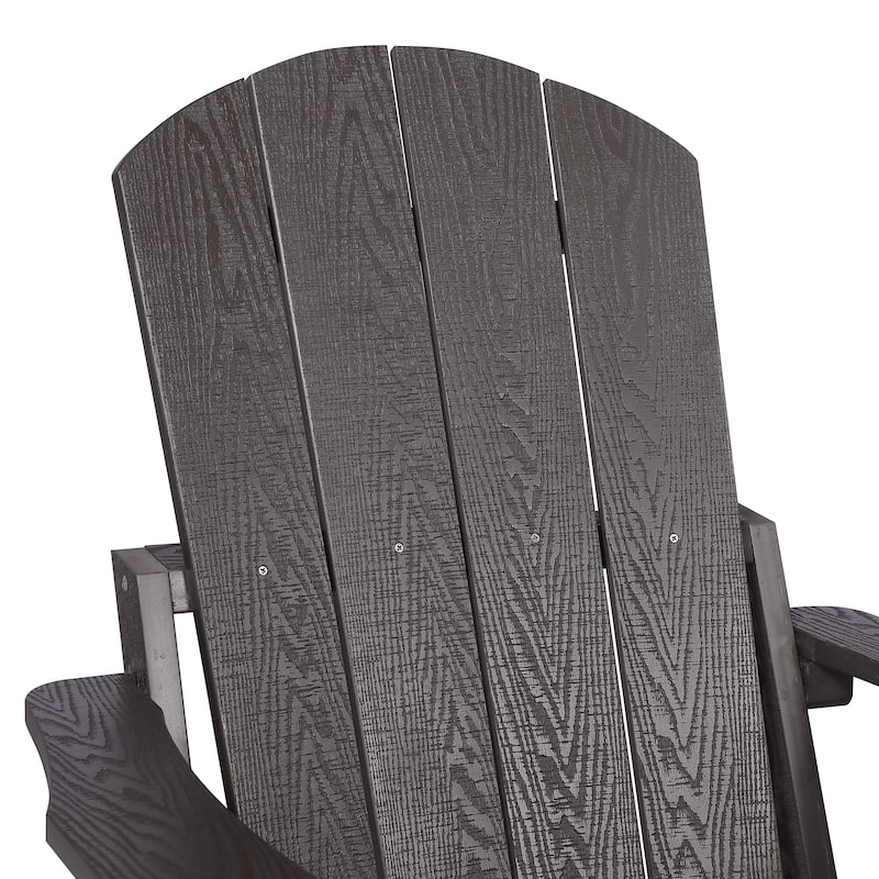 Hurley Folding Poly Adirondack Chair with Pull-out Ottoman (Set of 2)