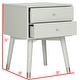 preview thumbnail 2 of 4, SAFAVIEH Lyla Mid Century Retro Grey / Silver / Grey Silver Cap Nightstand
