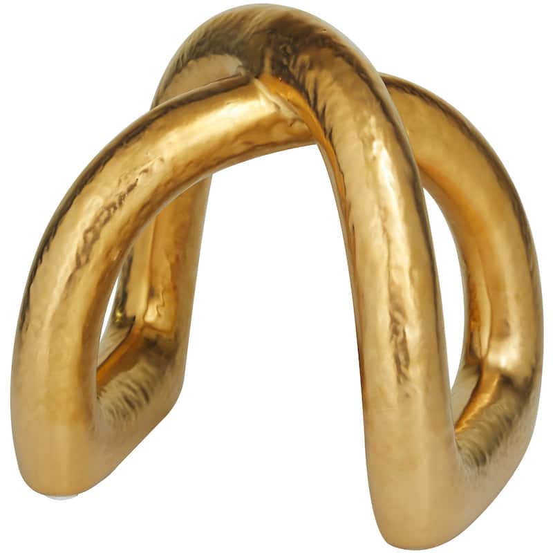 CosmoLiving by Cosmopolitan Porcelain Ceramic Arched Abstract Sculpture - Silver or Gold