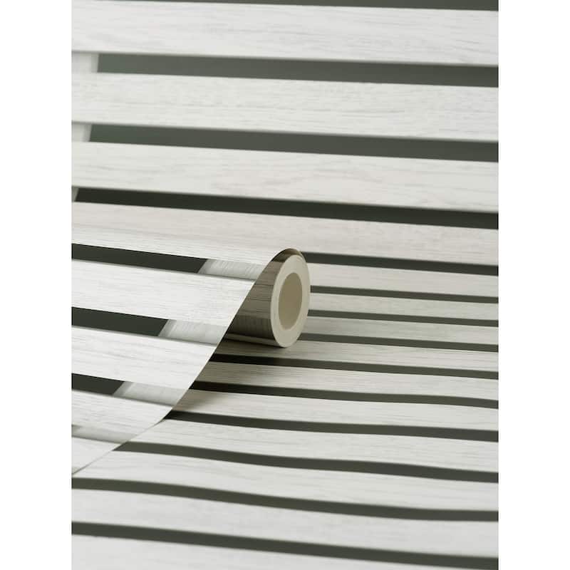 Fine Decor Marlow Charcoal Wood Slats Wallpaper
