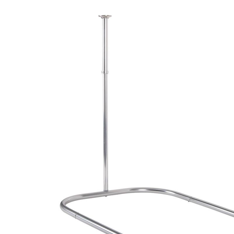 Utopia Alley Rustproof Aluminum Hoop Shower Rod 45.7x22", with White Shower Curtain 180x70"