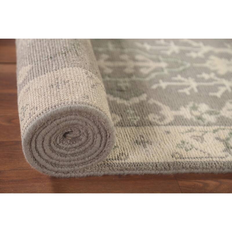Oushak Oriental Runner Rug Hand-Knotted Wool Carpet - 2'7"x 11'8"