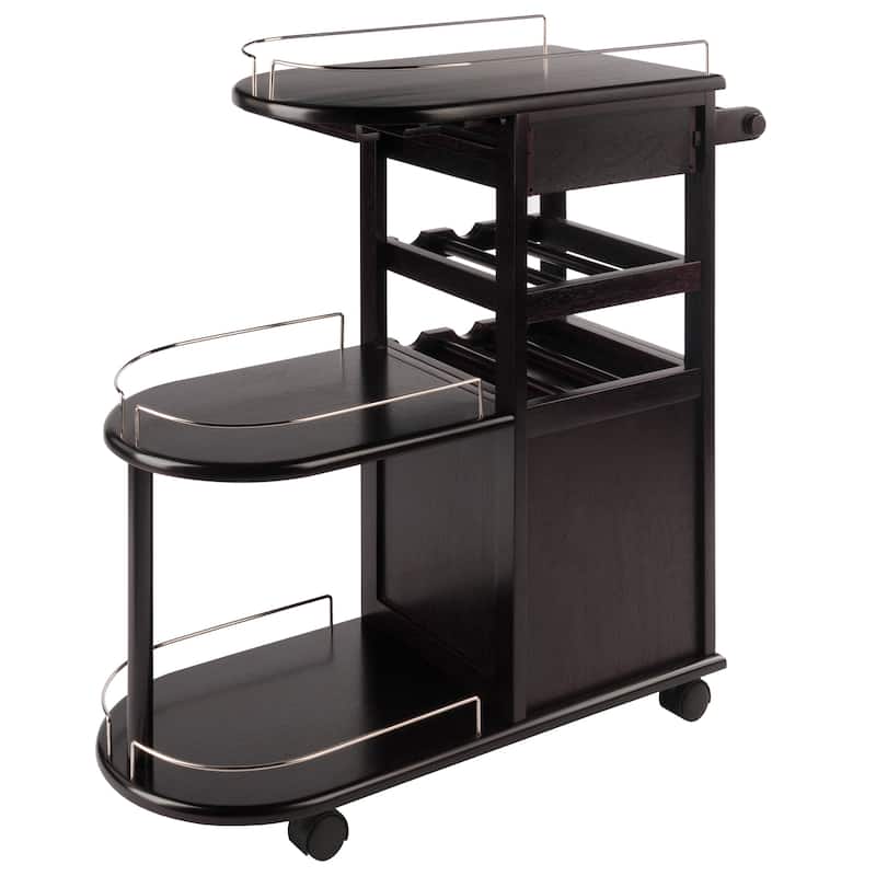 Jimmy Entertainment Cart, Espresso - 35.35 x 15.39 x 35.94 inches