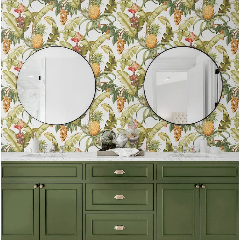 NextWall Pineapple Floral Peel and Stick Wallpaper