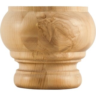 Hardware Resources Bun Foot with Decorative Styling, 4"H x 4-3/4"D