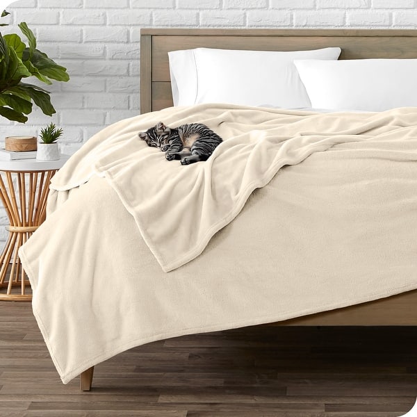 Bare Home Microplush Fleece Blanket - Ultra-Soft - Cozy Fuzzy Warm - King - Oyster